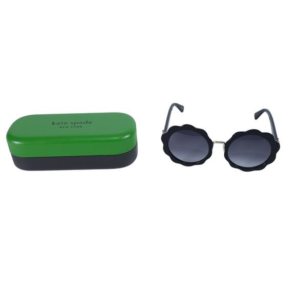 Kate Spade KARRIE Round Oversized Flower Sunglasses - Black / Gray Gradient-NWT - Picture 10 of 10